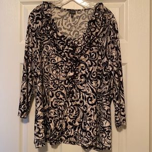 Rafaella Black and White 3/4 Sleeve Top